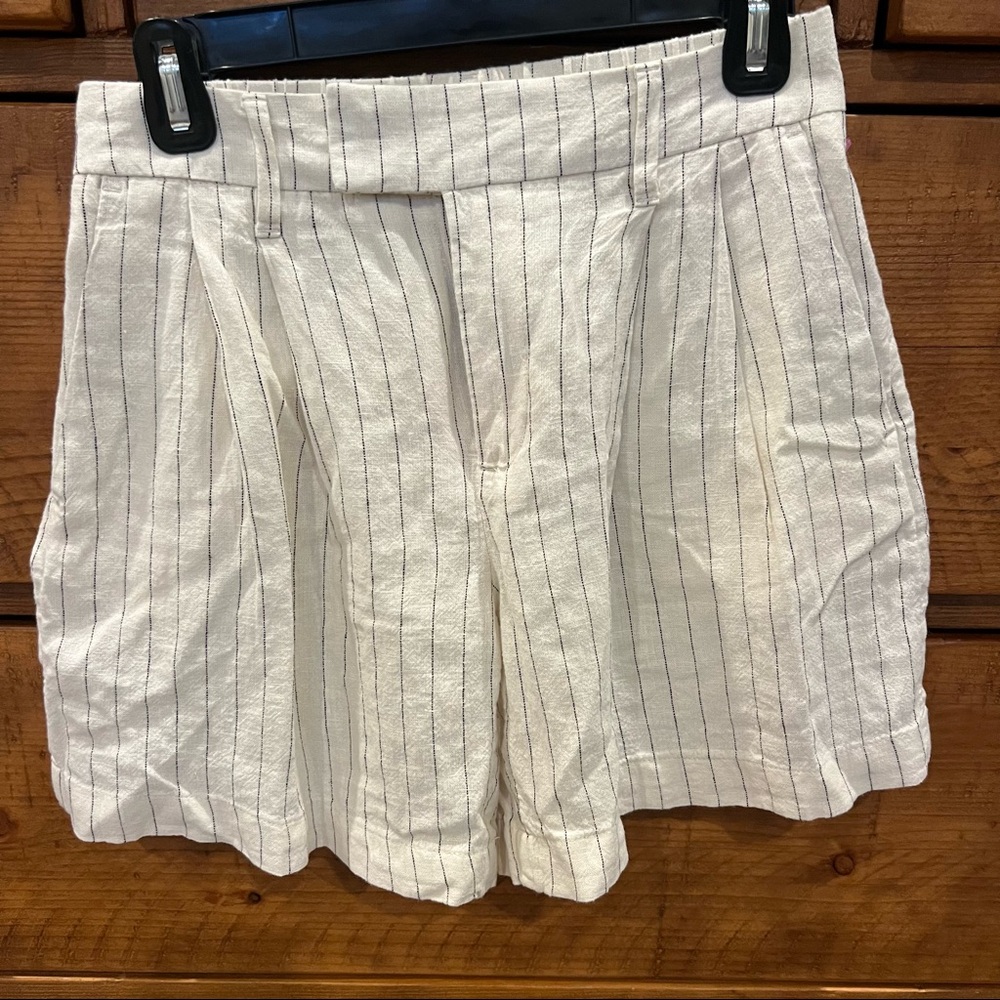 Pin stripe linen shorts